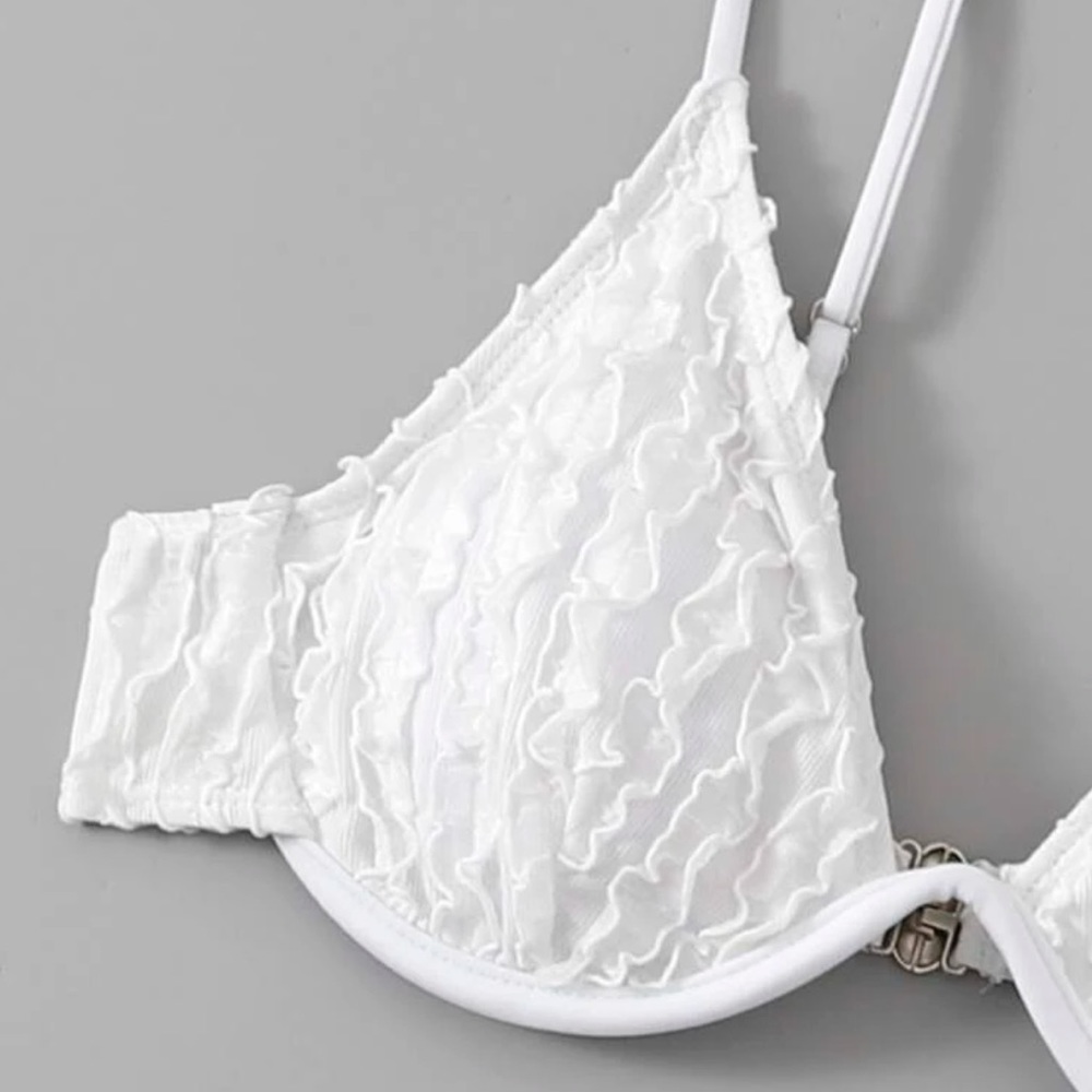 White Ruffle Bikini Set - Picture 4 of 7